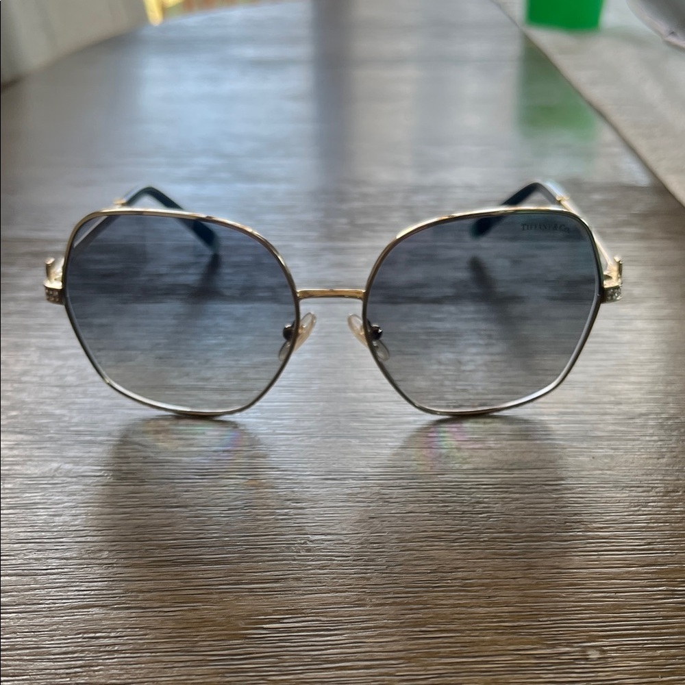 Gold Frame Blue Gradient Women's Sunglasses